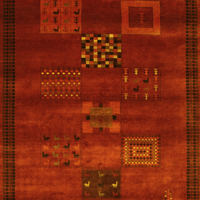 Machine Washable Abstract Yellow Contemporary Rug, wshcon602yw