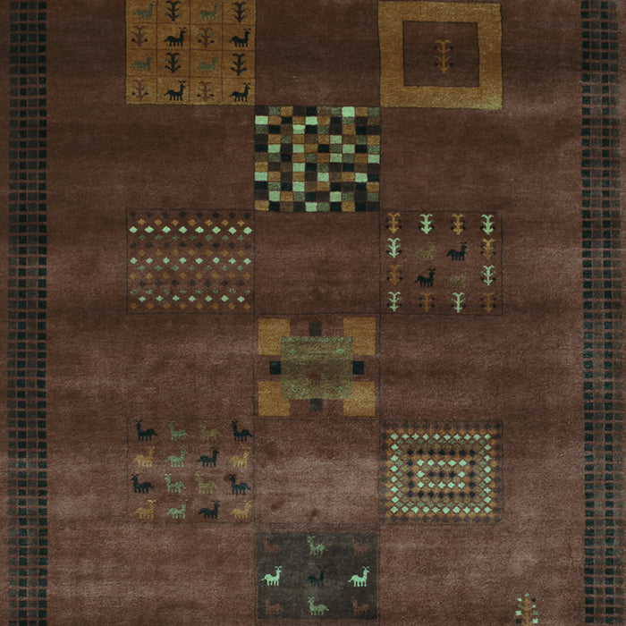 Abstract Turquoise Contemporary Rug, con602turq