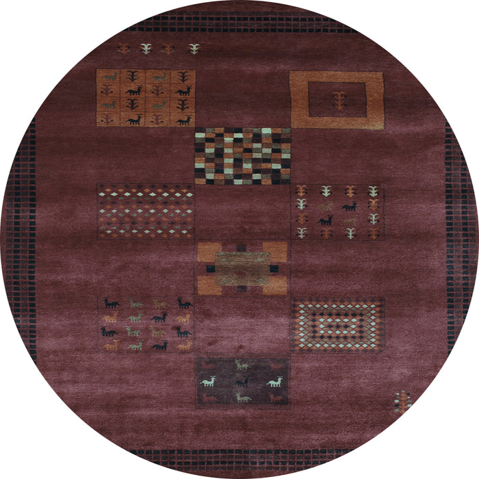 Round Machine Washable Abstract Light Blue Contemporary Rug, wshcon602lblu