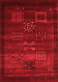 Abstract Red Contemporary Rug, con602red