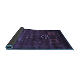 Sideview of Abstract Blue Contemporary Rug, con602blu