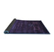 Sideview of Abstract Blue Contemporary Rug, con602blu