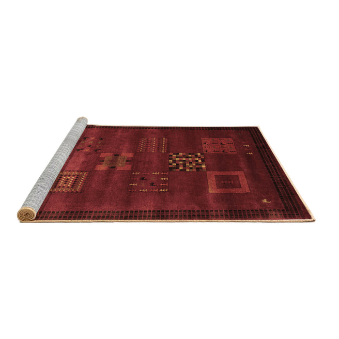 Sideview of Machine Washable Abstract Brown Contemporary Rug, wshcon602brn