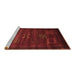 Sideview of Machine Washable Abstract Brown Contemporary Rug, wshcon602brn