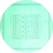 Round Solid Turquoise Modern Rug, con603turq