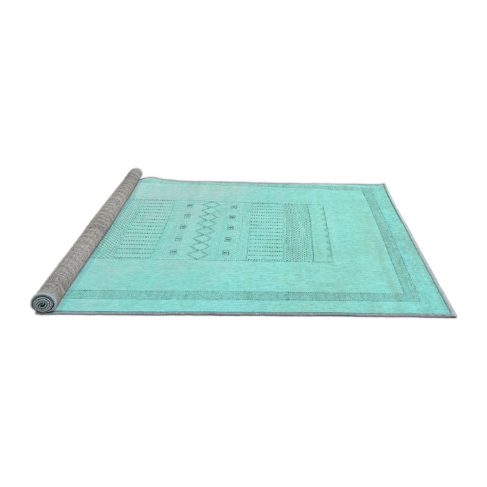 Sideview of Machine Washable Solid Light Blue Modern Rug, wshcon603lblu
