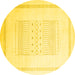 Round Machine Washable Solid Yellow Modern Rug, wshcon603yw