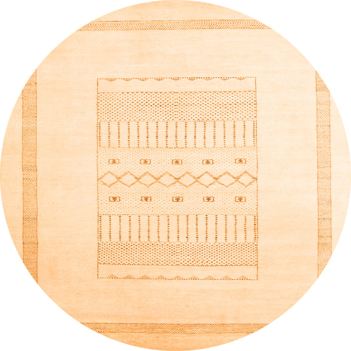 Square Solid Orange Modern Rug, con603org
