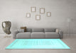 Machine Washable Solid Light Blue Modern Rug in a Living Room, wshcon603lblu