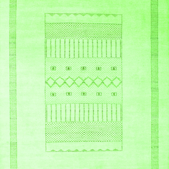 Serging Thickness of Machine Washable Solid Green Modern Area Rugs, wshcon603grn