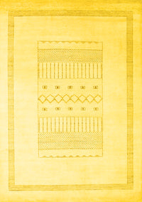 Solid Yellow Modern Rug, con603yw