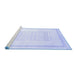 Sideview of Machine Washable Solid Blue Modern Rug, wshcon603blu