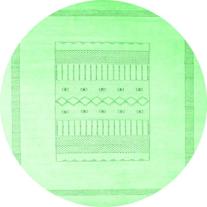 Round Solid Emerald Green Modern Rug, con603emgrn