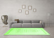Machine Washable Solid Green Modern Area Rugs in a Living Room,, wshcon603grn