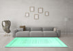 Machine Washable Solid Turquoise Modern Area Rugs in a Living Room,, wshcon603turq