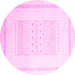 Round Solid Pink Modern Rug, con603pnk