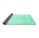 Sideview of Solid Turquoise Modern Rug, con603turq