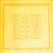 Square Machine Washable Solid Yellow Modern Rug, wshcon603yw