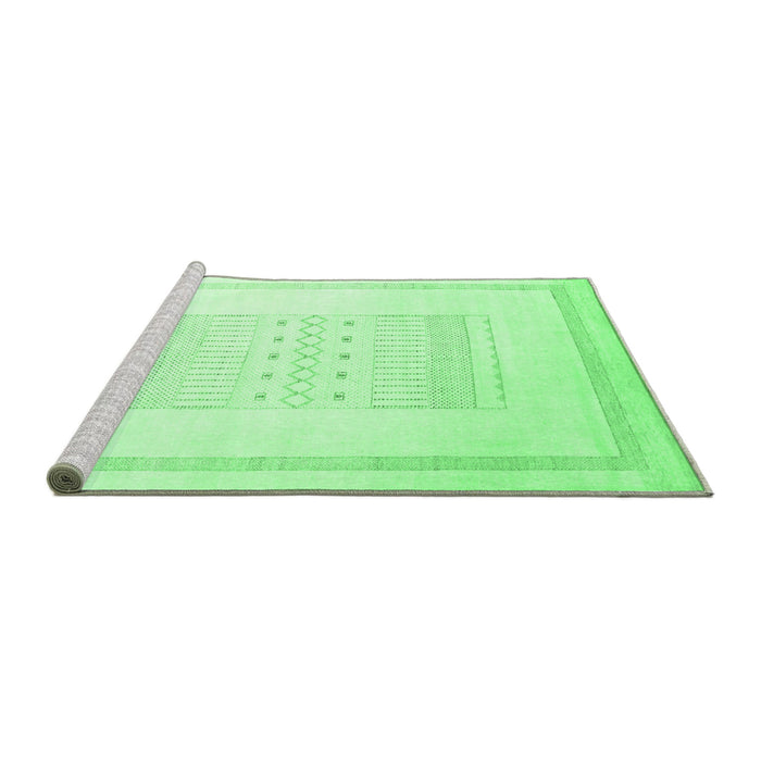 Sideview of Machine Washable Solid Emerald Green Modern Area Rugs, wshcon603emgrn
