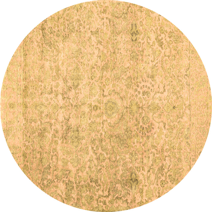 Round Abstract Brown Contemporary Rug, con604brn