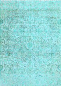 Abstract Light Blue Contemporary Rug, con604lblu