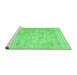 Sideview of Machine Washable Abstract Emerald Green Contemporary Area Rugs, wshcon604emgrn