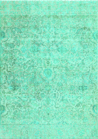 Abstract Turquoise Contemporary Rug, con604turq