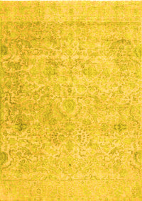 Abstract Yellow Contemporary Rug, con604yw