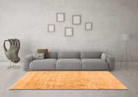 Machine Washable Abstract Orange Contemporary Rug, wshcon604org