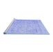 Sideview of Machine Washable Abstract Blue Contemporary Rug, wshcon604blu