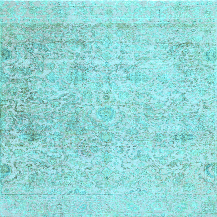 Square Machine Washable Abstract Light Blue Contemporary Rug, wshcon604lblu