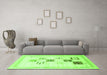 Machine Washable Solid Green Modern Area Rugs in a Living Room,, wshcon605grn