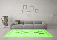 Machine Washable Solid Green Modern Rug, wshcon605grn