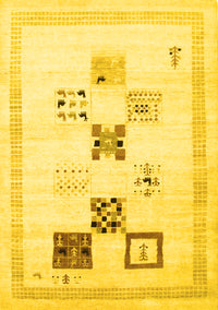 Solid Yellow Modern Rug, con605yw