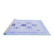 Sideview of Machine Washable Solid Blue Modern Rug, wshcon605blu