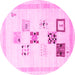 Round Solid Pink Modern Rug, con605pnk