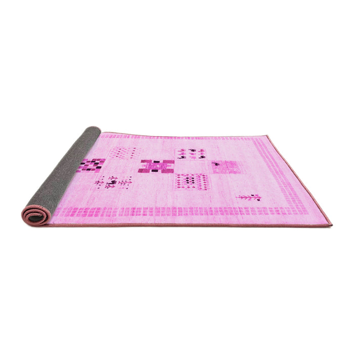Sideview of Solid Pink Modern Rug, con605pnk