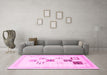 Machine Washable Solid Pink Modern Rug in a Living Room, wshcon605pnk