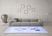 Machine Washable Solid Blue Modern Rug in a Living Room, wshcon605blu