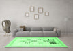 Machine Washable Solid Emerald Green Modern Area Rugs in a Living Room,, wshcon605emgrn