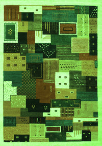 Abstract Green Contemporary Rug, con606grn