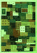 Abstract Green Contemporary Rug, con606grn