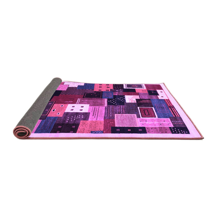 Sideview of Abstract Purple Contemporary Rug, con606pur