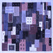 Square Abstract Blue Contemporary Rug, con606blu