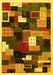 Abstract Yellow Contemporary Rug, con606yw