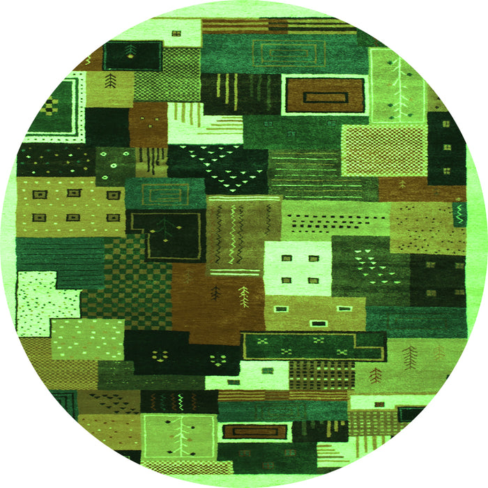 Machine Washable Abstract Green Contemporary Area Rugs, wshcon606grn