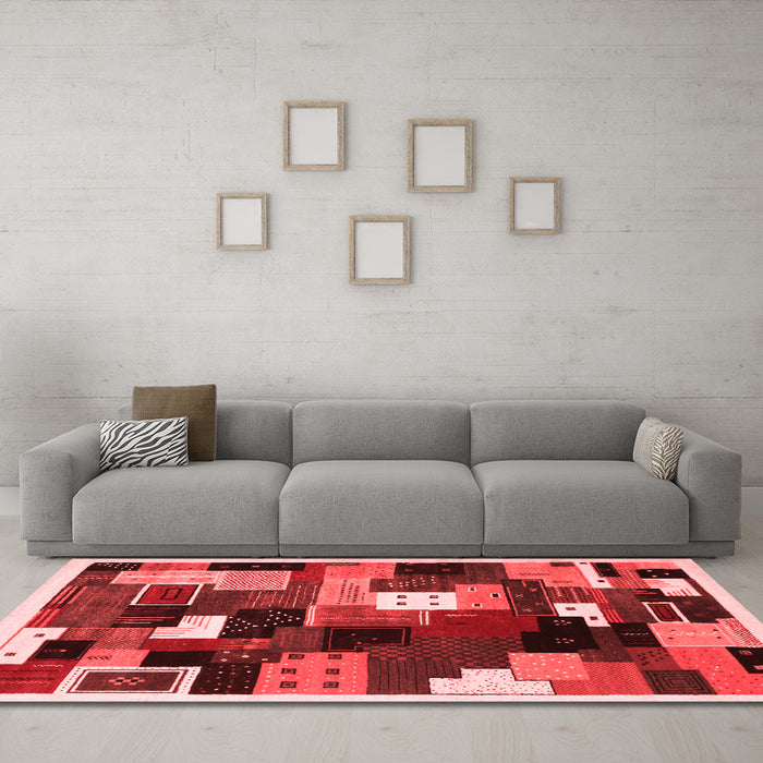 Contemporary Red Washable Rugs