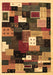 Machine Washable Abstract Brown Contemporary Rug, wshcon606brn