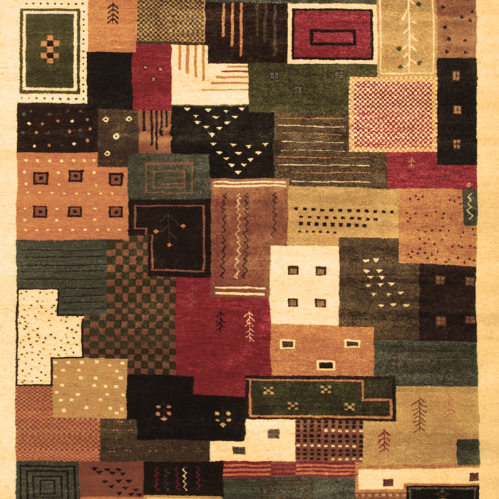 Machine Washable Abstract Brown Contemporary Rug, wshcon606brn