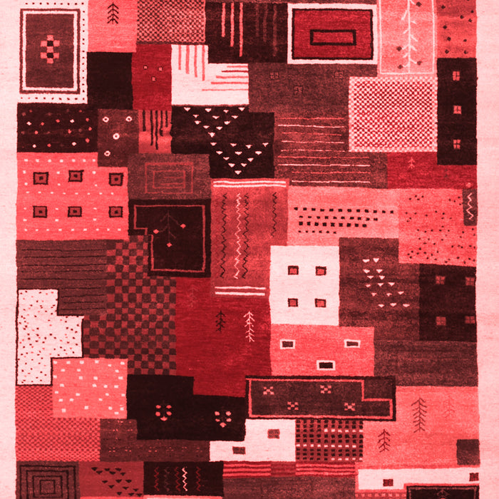 Machine Washable Abstract Red Contemporary Rug, wshcon606red